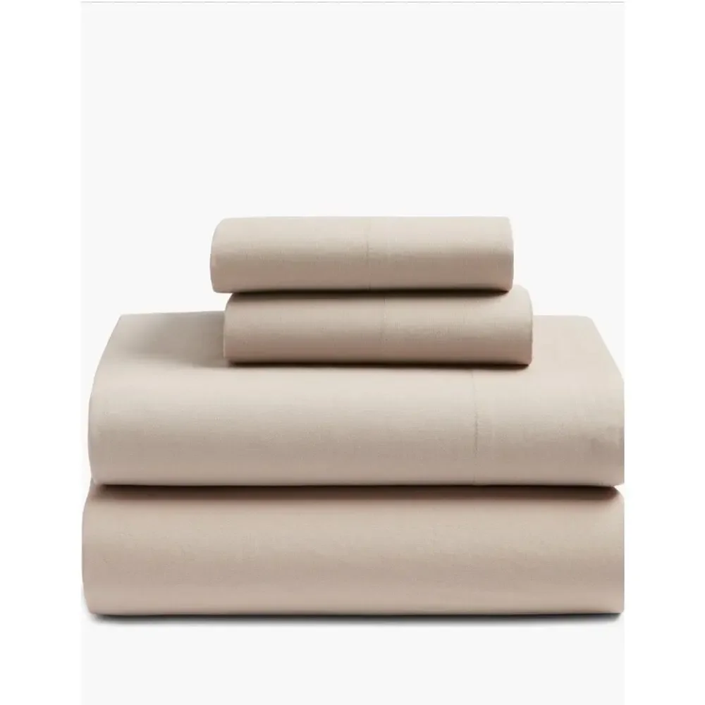 Nordstrom 100% Organic Cotton Percale Natural Twin Size Fitted Sheet NEW